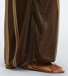 Cala de la Cruz Cairo draped glitter printed gown