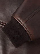 CELINE - Leather Bomber Jacket - Brown