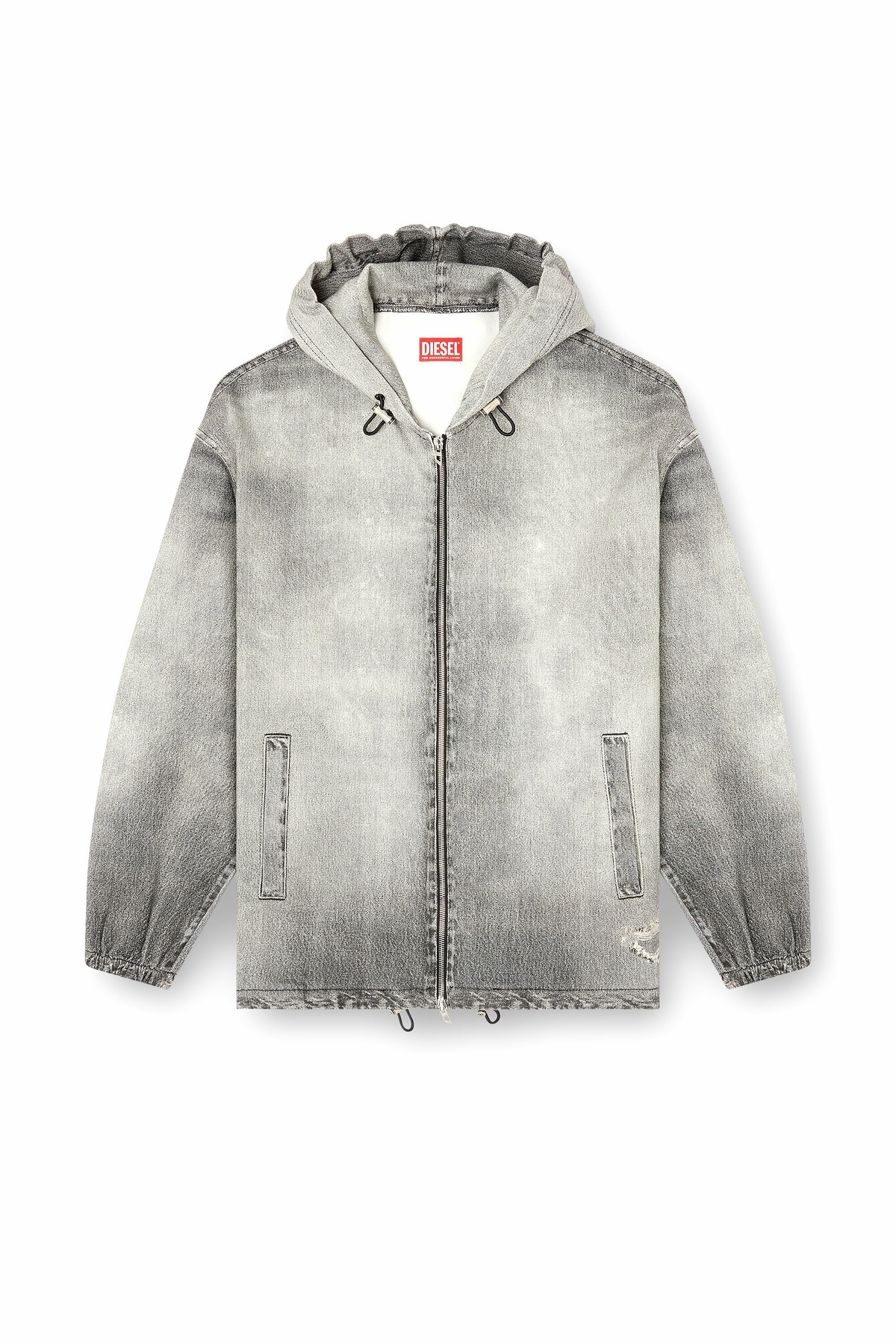 Diesel Hooded jacket in trompe l'oeil Jogg Jeans - Denim Jackets
