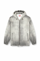 Diesel Hooded jacket in trompe l'oeil Jogg Jeans - Denim Jackets Mens in Grey