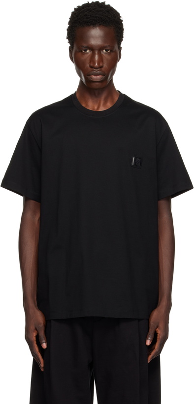 Photo: WOOYOUNGMI Black Wave Graphic Back Logo T-shirt