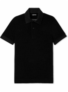 TOM FORD - Cotton-Blend Terry Polo Shirt - Black