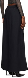 Abra Black Piping Maxi Skirt