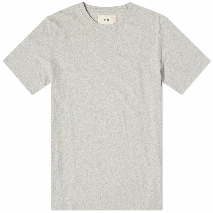 Photo: Folk Men's Assembly T-Shirt in Light Grey Melange