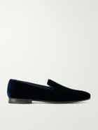 Manolo Blahnik - Mario Velvet Loafers - Blue