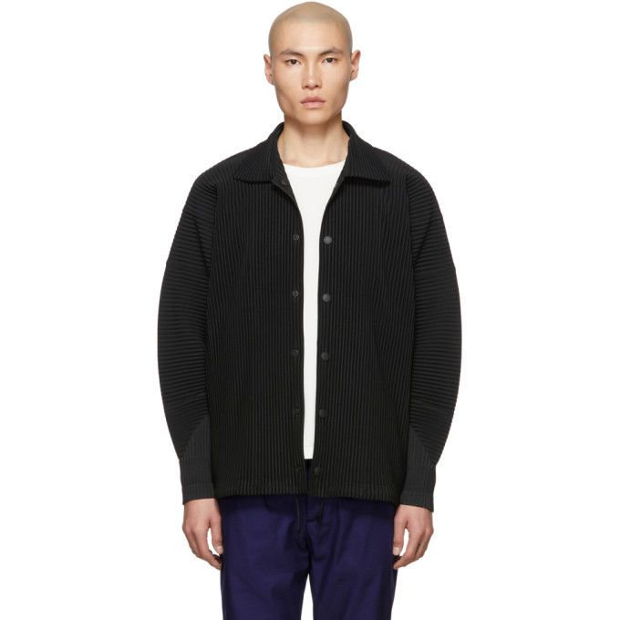 Homme Plisse Issey Miyake Black Pleated Coach Jacket Homme Plisse Issey ...