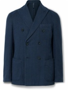 Incotex - Montedoro Unstructured Double-Breasted Cotton and Ramie-Blend Blazer - Blue