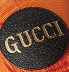 Gucci - Leather-Trimmed Logo-Appliquéd Monogrammed ECONYL Baseball Cap - Orange