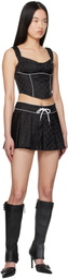 MISBHV Black Monogram Nylon Miniskirt