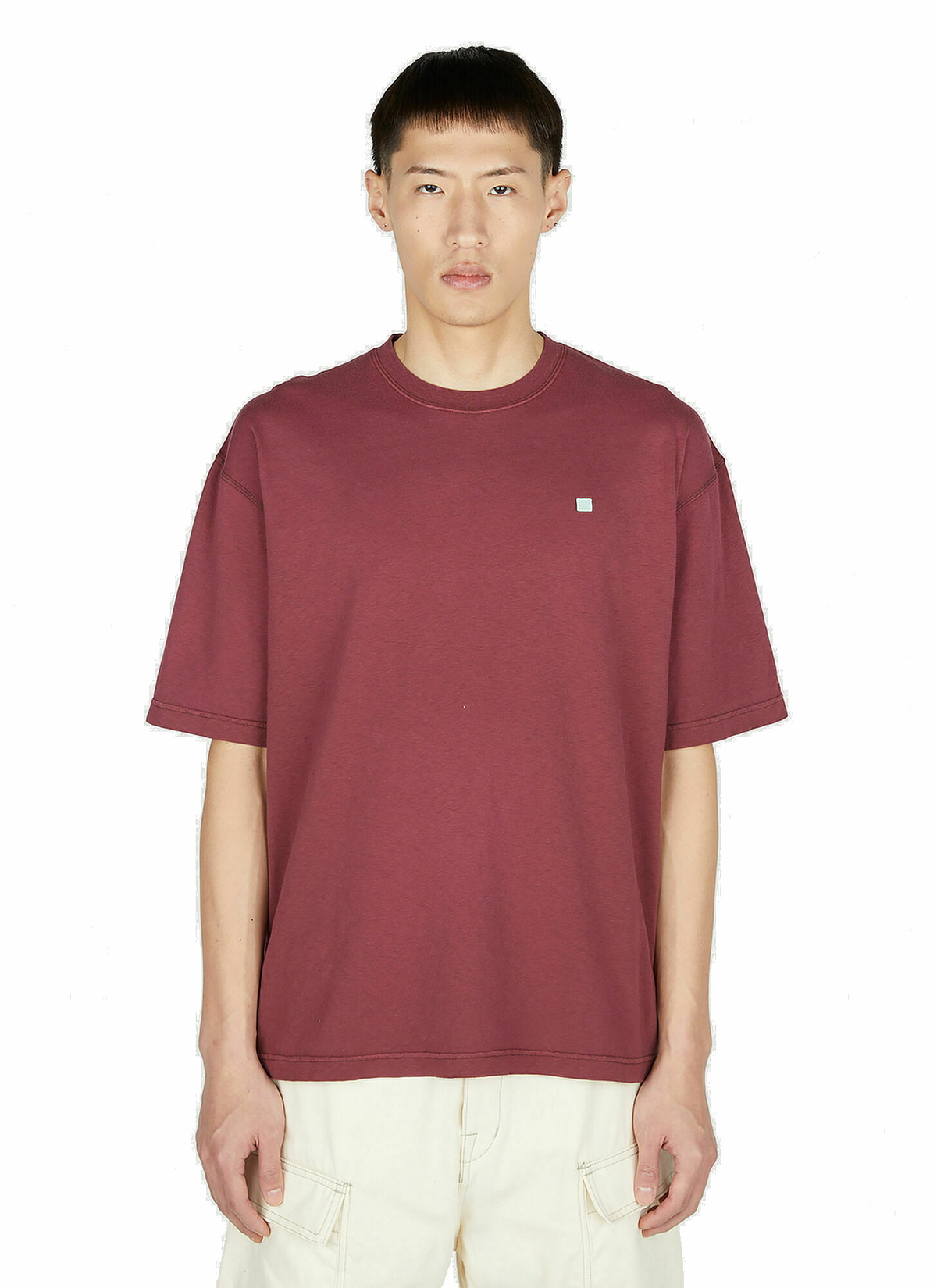 Acne Studios - Face Patch T-Shirt in Red Acne Studios