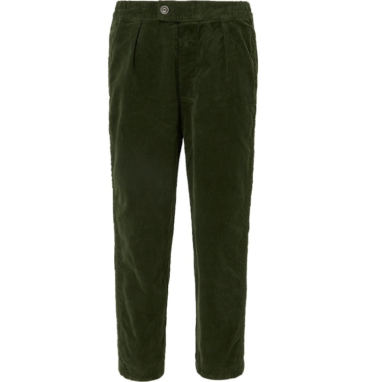 Photo: Barbour - Tapered Cropped Cotton-Blend Corduroy Trousers - Green