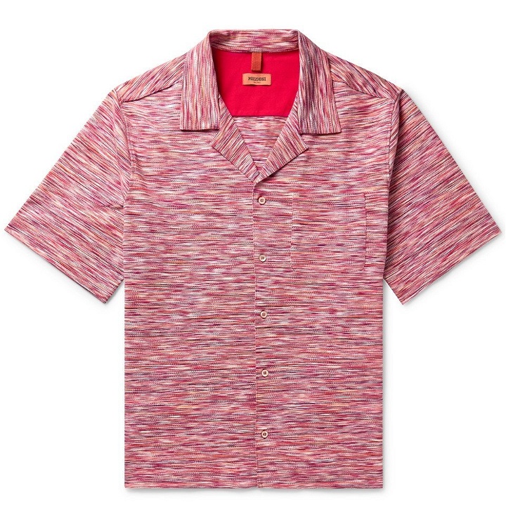 Photo: Missoni - Camp-Collar Space-Dyed Cotton-Piqué Shirt - Men - Red
