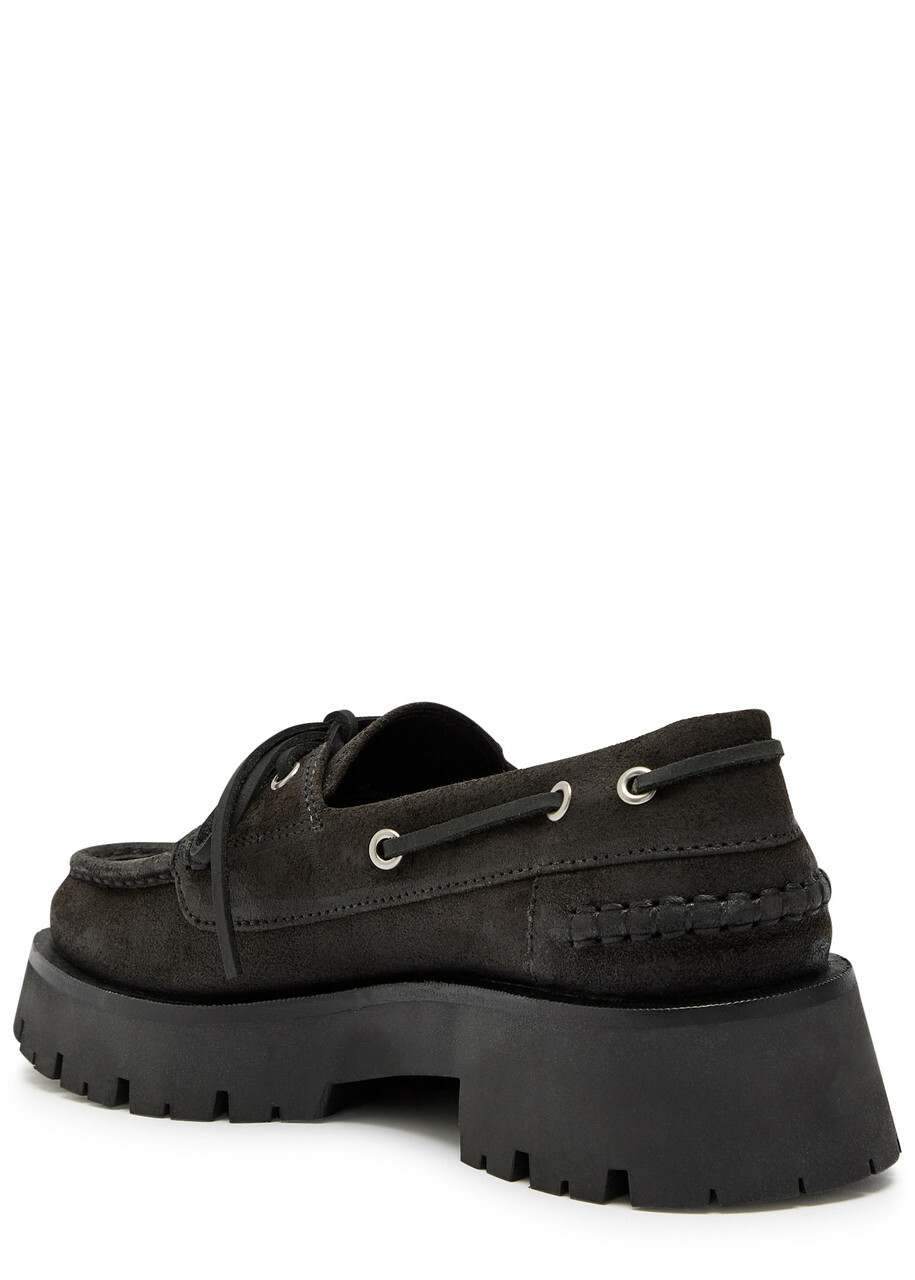 Alexander Wang Carson 50 Waxed Suede Boat Shoes Brown