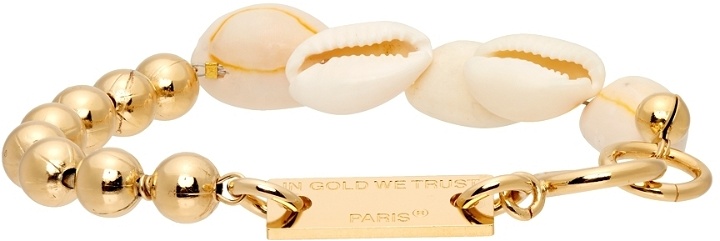 Photo: IN GOLD WE TRUST PARIS Gold Ball Chain & Seashell Bracelet