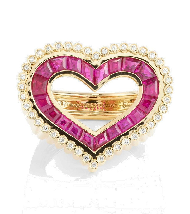 Photo: Marie Lichtenberg Love 18kt gold ring with diamonds and rubies