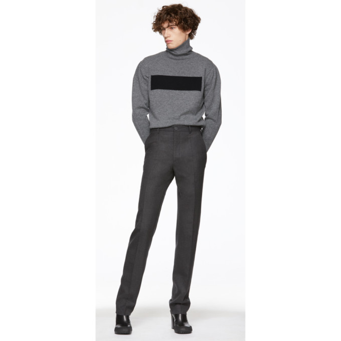 Random Identities Grey Classic One-Pleat Trousers Random Identities