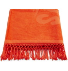 Loewe - Paula's Ibiza Tasselled Logo-Print Cotton Beach Towel - Orange