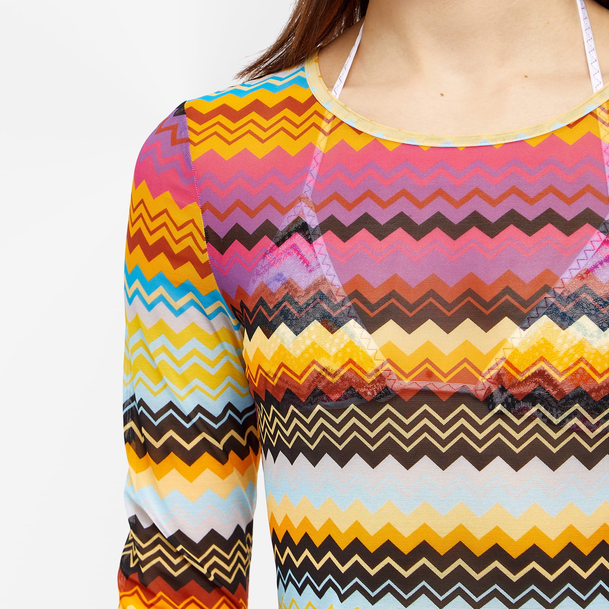 Missoni Women's Sheer Chevron Mini Dress in Multi Dark Chevron Missoni