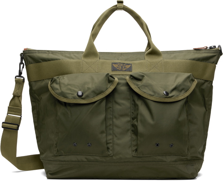Photo: RRL Khaki Nylon Utility Messenger Tote