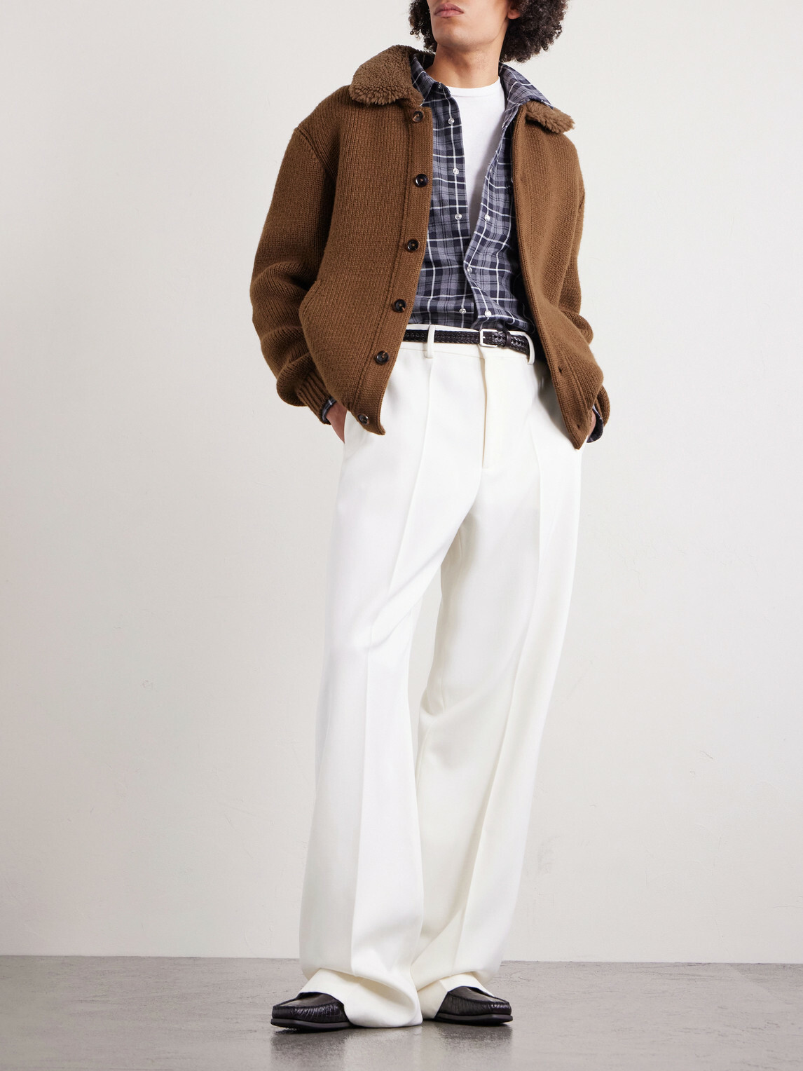 TOM FORD - Checked Cotton-Twill Shirt - Gray