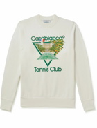 Casablanca - Tennis Club Printed Organic Cotton-Jersey Sweatshirt - Neutrals