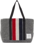 Thom Browne Grey Wool Stripe Small Tool Tote