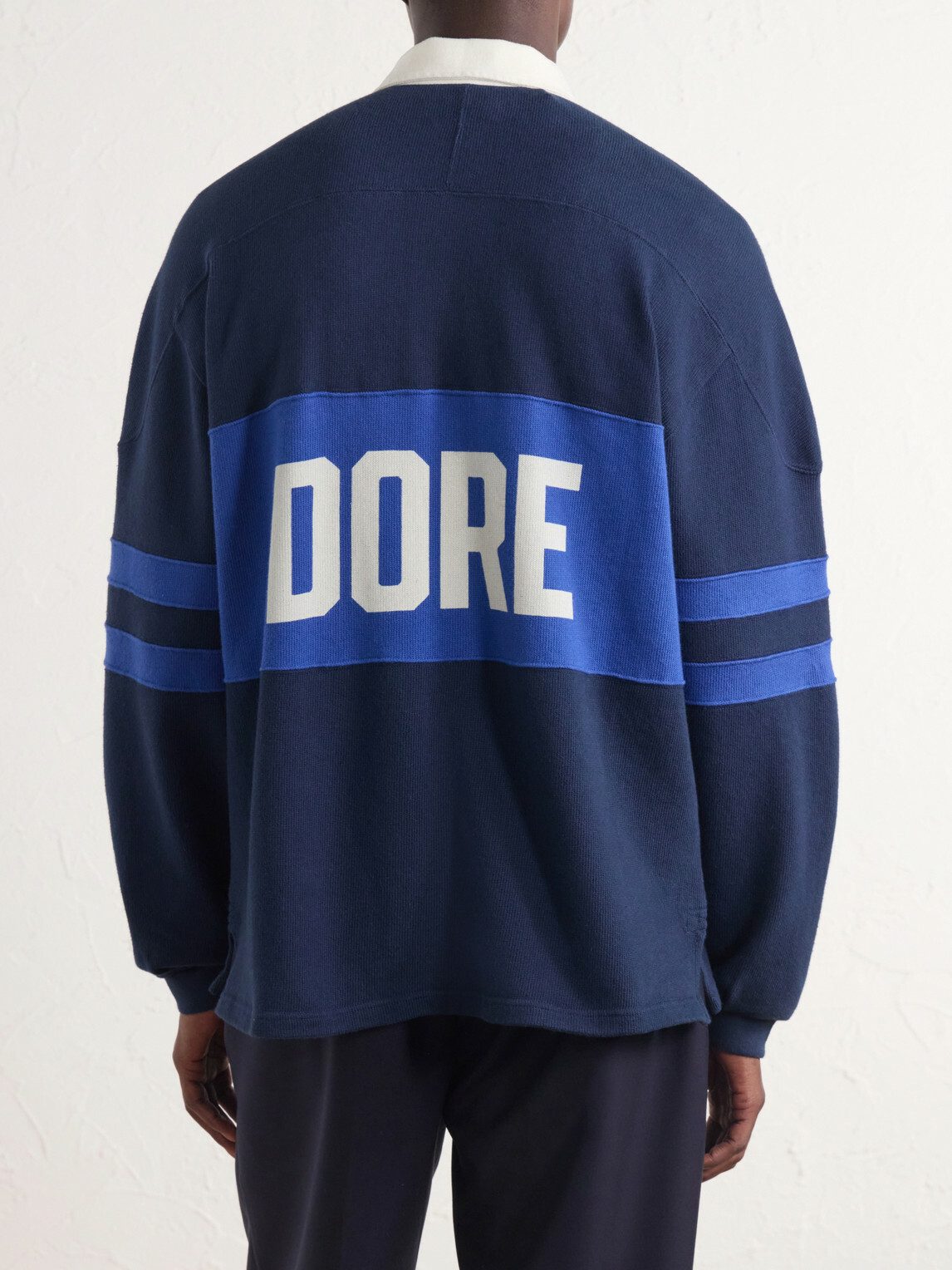 Aimé Leon Dore - Logo-Intarsia Striped Cotton Polo Shirt - Blue