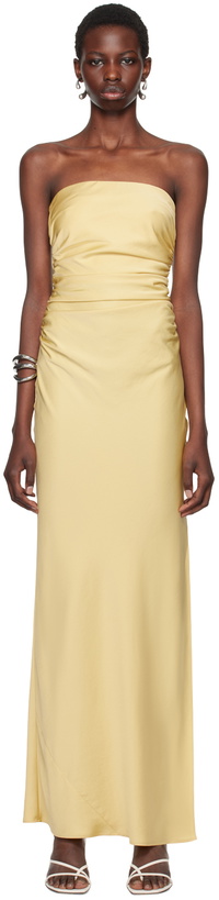 Photo: BEC + BRIDGE Yellow Eternity Strapless Maxi Dress