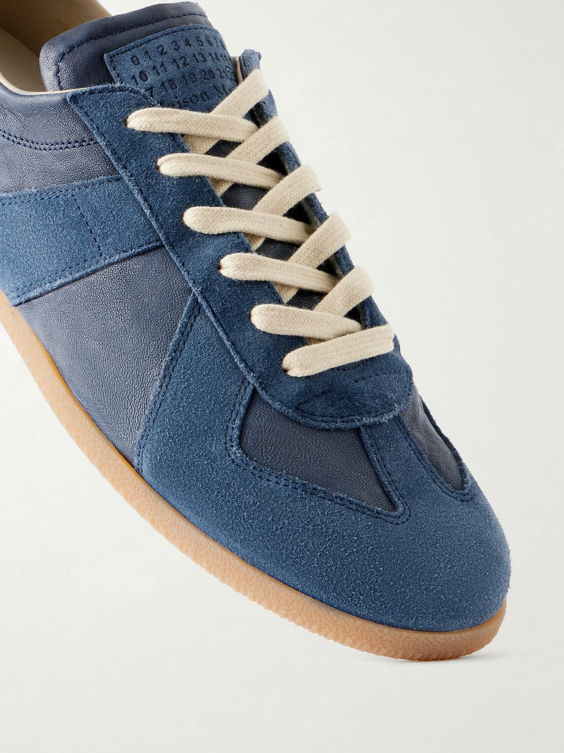 Maison Margiela - Replica Suede-Trimmed Leather Sneakers - Blue