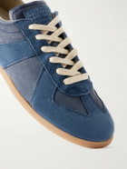 Maison Margiela - Replica Suede-Trimmed Leather Sneakers - Blue