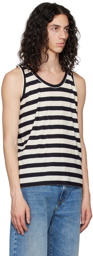 Marina Yee White & Black Deconstructed Tank Top