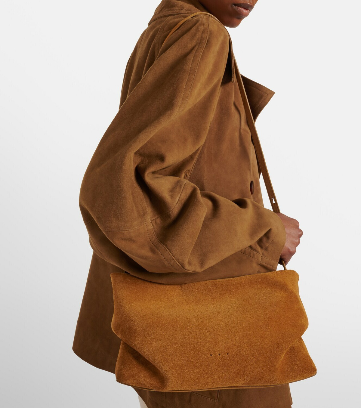 Aesther Ekme Nina Small suede clutch