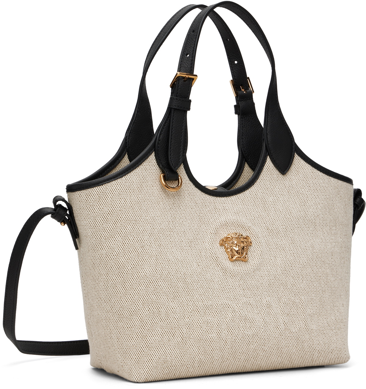 Versace Beige 'La Medusa' Canvas Mini Tote