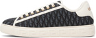 Versace Navy & Black Greca Jacquard Canvas Sneakers