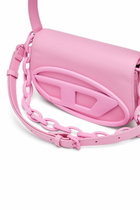 Diesel 1DR-Iconic shoulder bag in matte leather - Shoulder Bags Womens in Pink