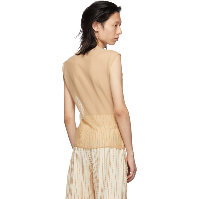 トップス CMMN SWDN mesh tank top CMMN SWDN Tan Mesh Second Skin Tank Top CMMN SWDN
