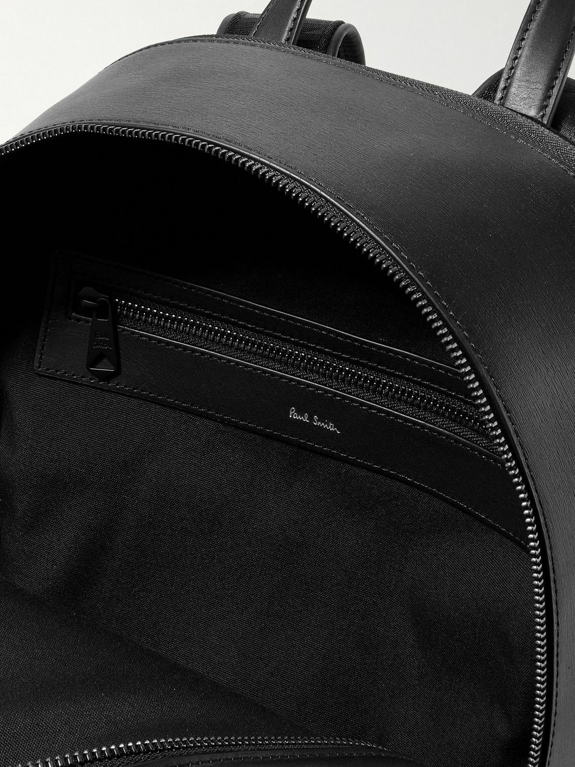 Paul Smith - Mesh-Panelled Textured-Leather Backpack