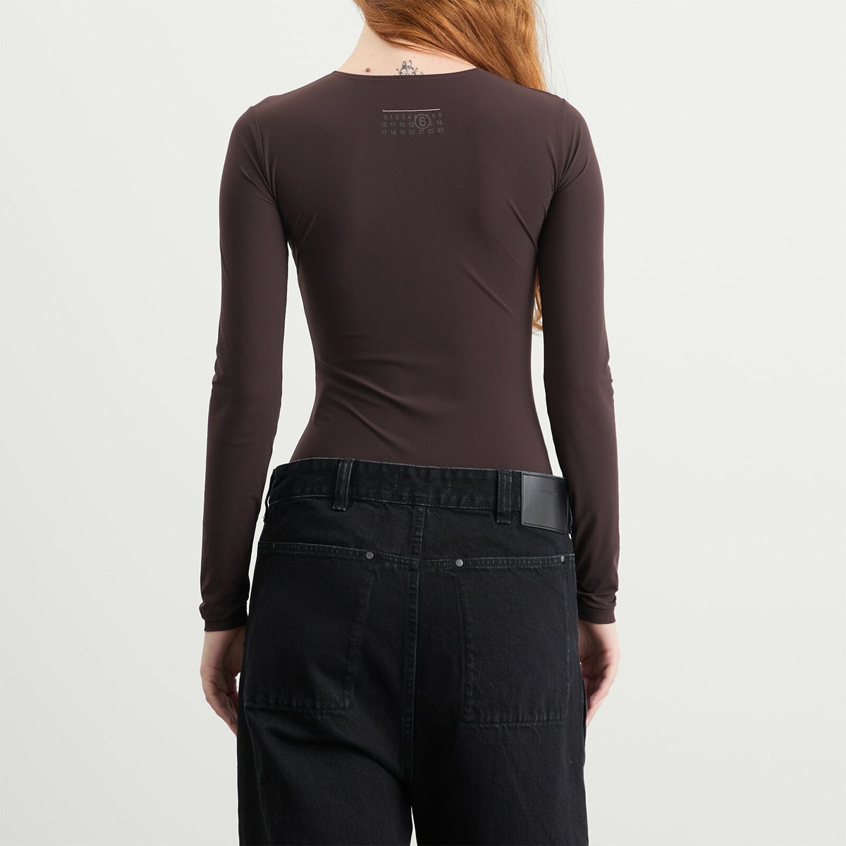 MM6 Maison Margiela Women's Long Sleeve Bodysuit in Brown