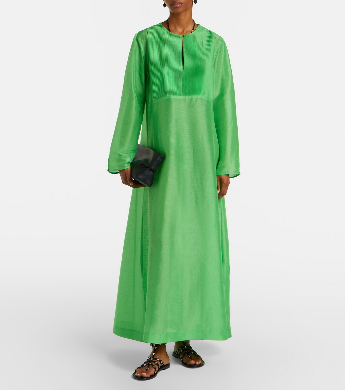 Tory Burch Pleated linen and silk kaftan