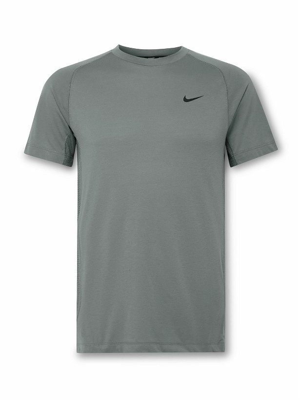 Photo: Nike Training - Flex Rep Slim-Fit Mesh-Panelled Dri-FIT T-Shirt - Gray