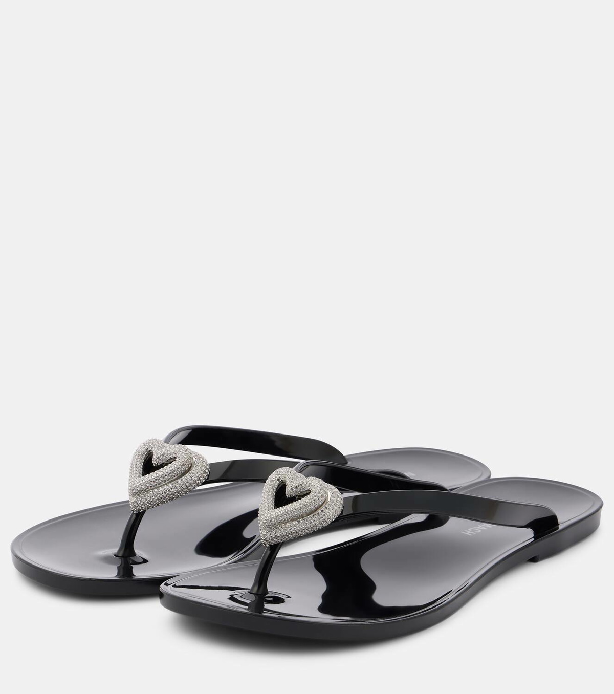 Mach & Mach Double Heart embellished thong sandals