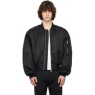 Entire Studios Black Cropped Broad Bomber Jacket
