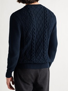 INIS MEÁIN - Organic Pima Cotton Aran Sweater - Blue