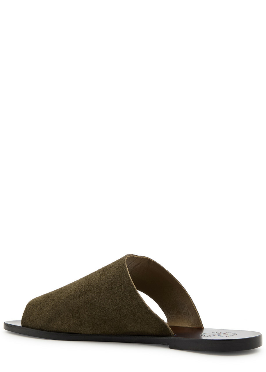 Atp Atelier Rosa Suede Thong Sandals Brown