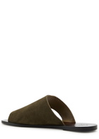 Atp Atelier Rosa Suede Thong Sandals Brown