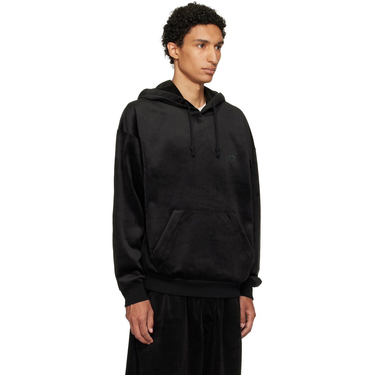 Y-3 Black Velvet Corduroy Hoodie