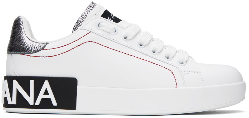 Dolce & Gabbana White Calfskin Leather Low Top Sneakers Shoes main image 1