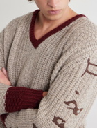 Enfants Riches Déprimés - Nu Sur Papier (IV) Embroidered Cashmere Sweater - Neutrals