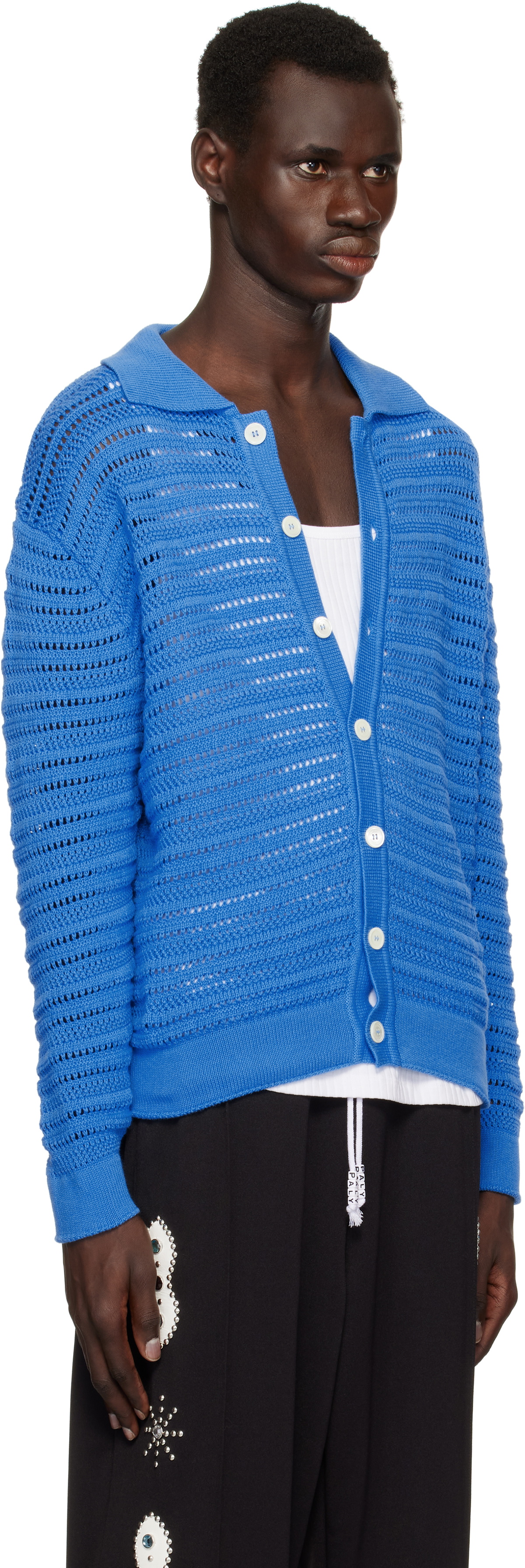 Dunst Blue Open Collared Cardigan