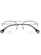 FENDI - Round-Frame Silver-Tone Optical Glasses